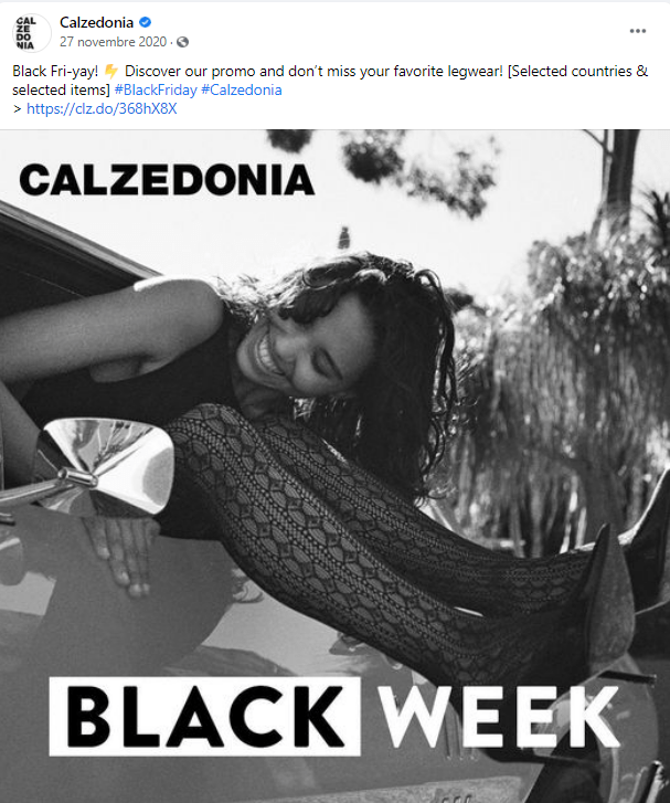 calzedonia, esempio campagna black friday